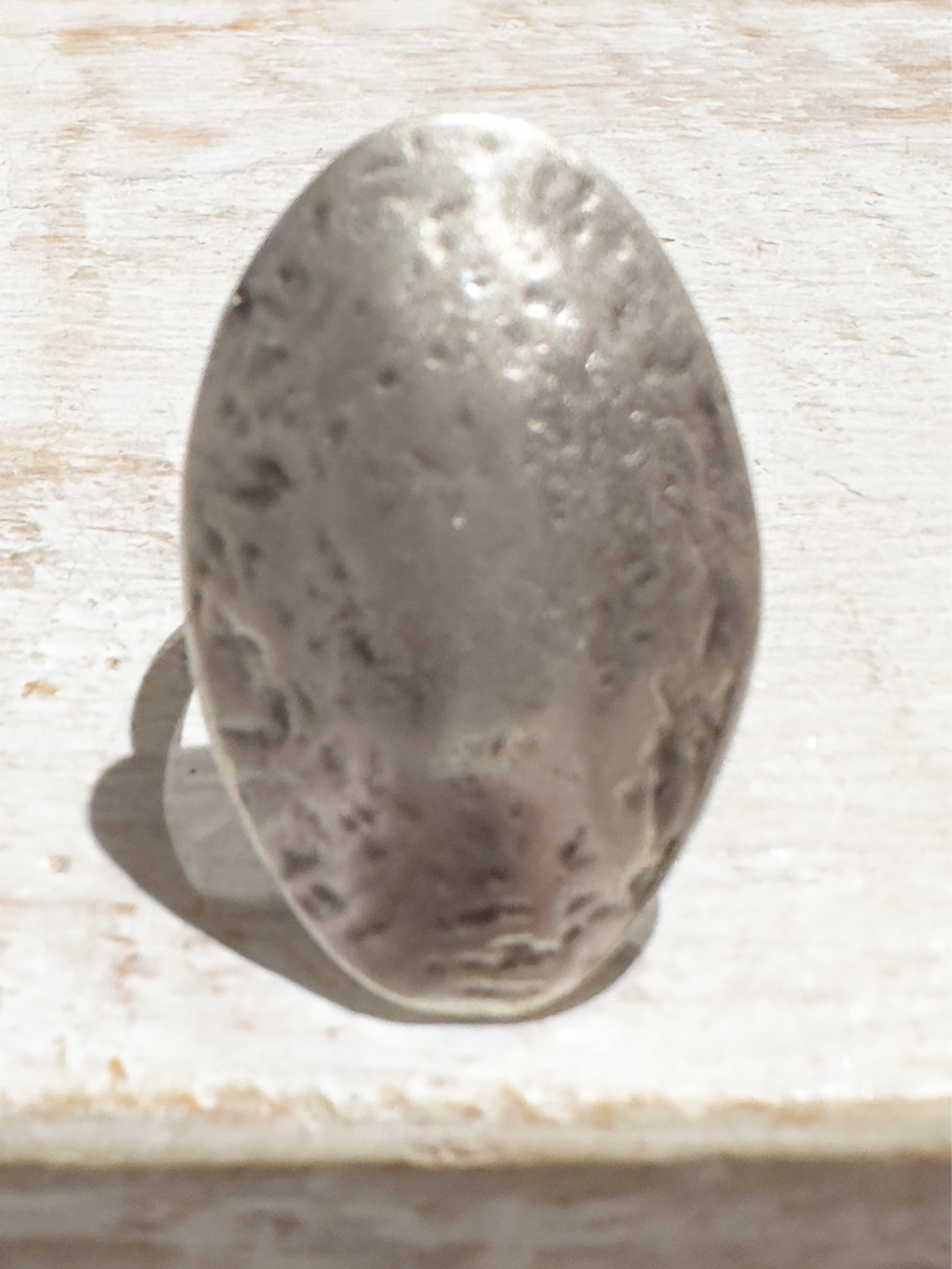Anillo zamak hipoalergénico ovalado plateado