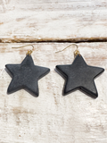 Pendientes estrella resina negros