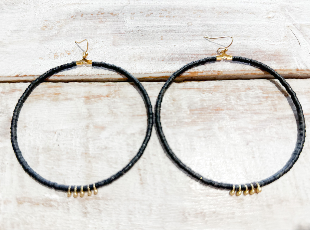 Pendientes aro xxl vinilo negros