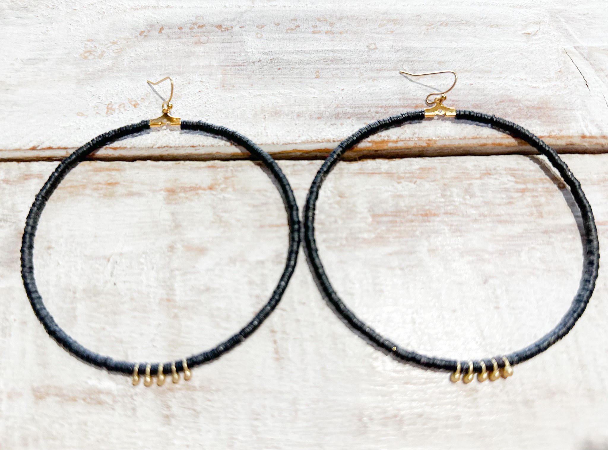 Pendientes aro xxl vinilo negros