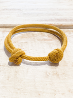 Pulsera nudos mostaza