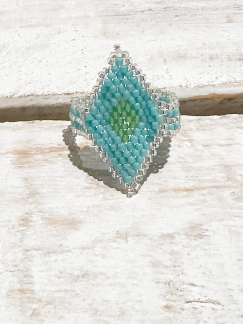 Anillo elástico rombo azul
