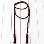 Collar cinturón pompones marrón