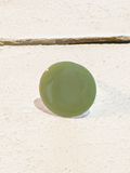 Anillo ajustable metal latón plateado esmalte verde