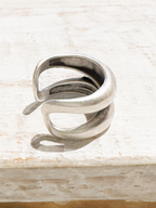Anillo zamak plateado doble