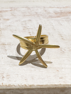 Anillo latón baño oro estrella