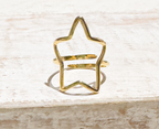 Anillo acero dorado silueta estrella