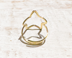 Anillo acero dorado silueta estrella