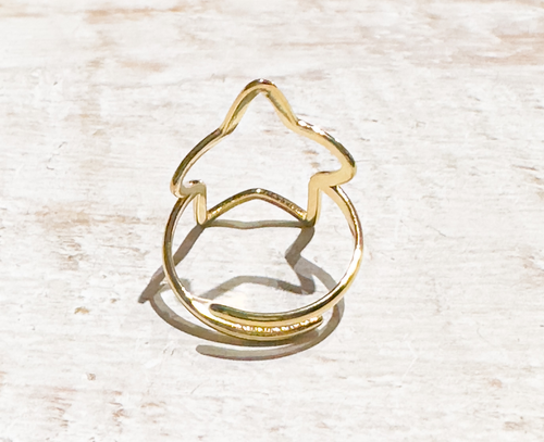 Anillo acero dorado silueta estrella