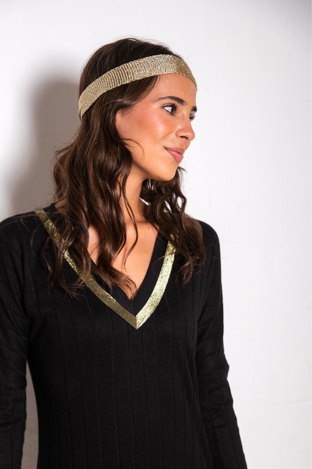 Collar pañuelo multiusos dorado