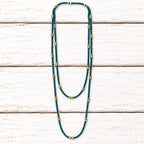 Collar largo plomo contraste dorado