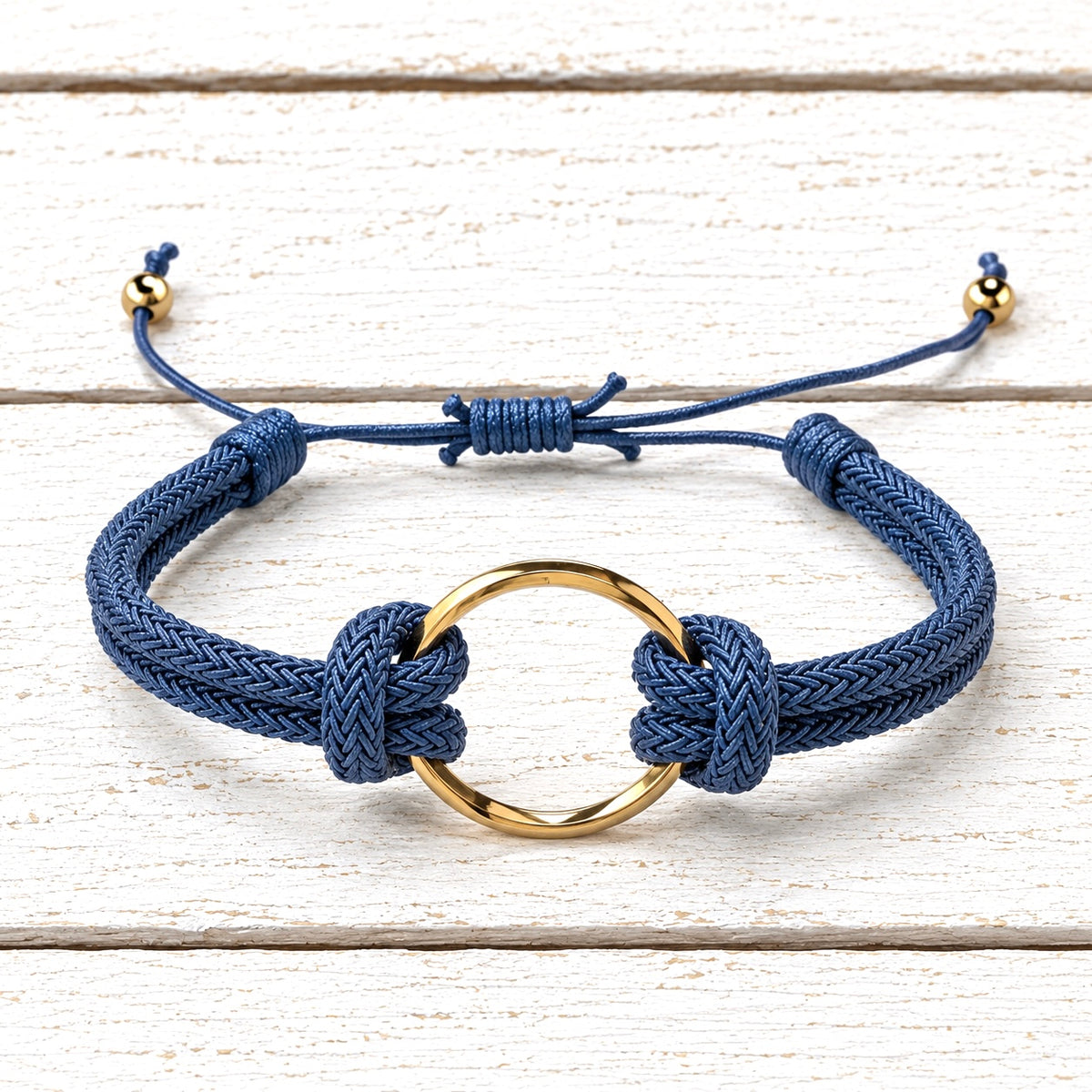 Pulsera aro acero dorado marino