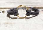 Pulsera aro acero dorado gris