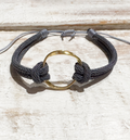 Pulsera aro acero dorado gris