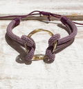 Pulsera aro acero dorado berenjena