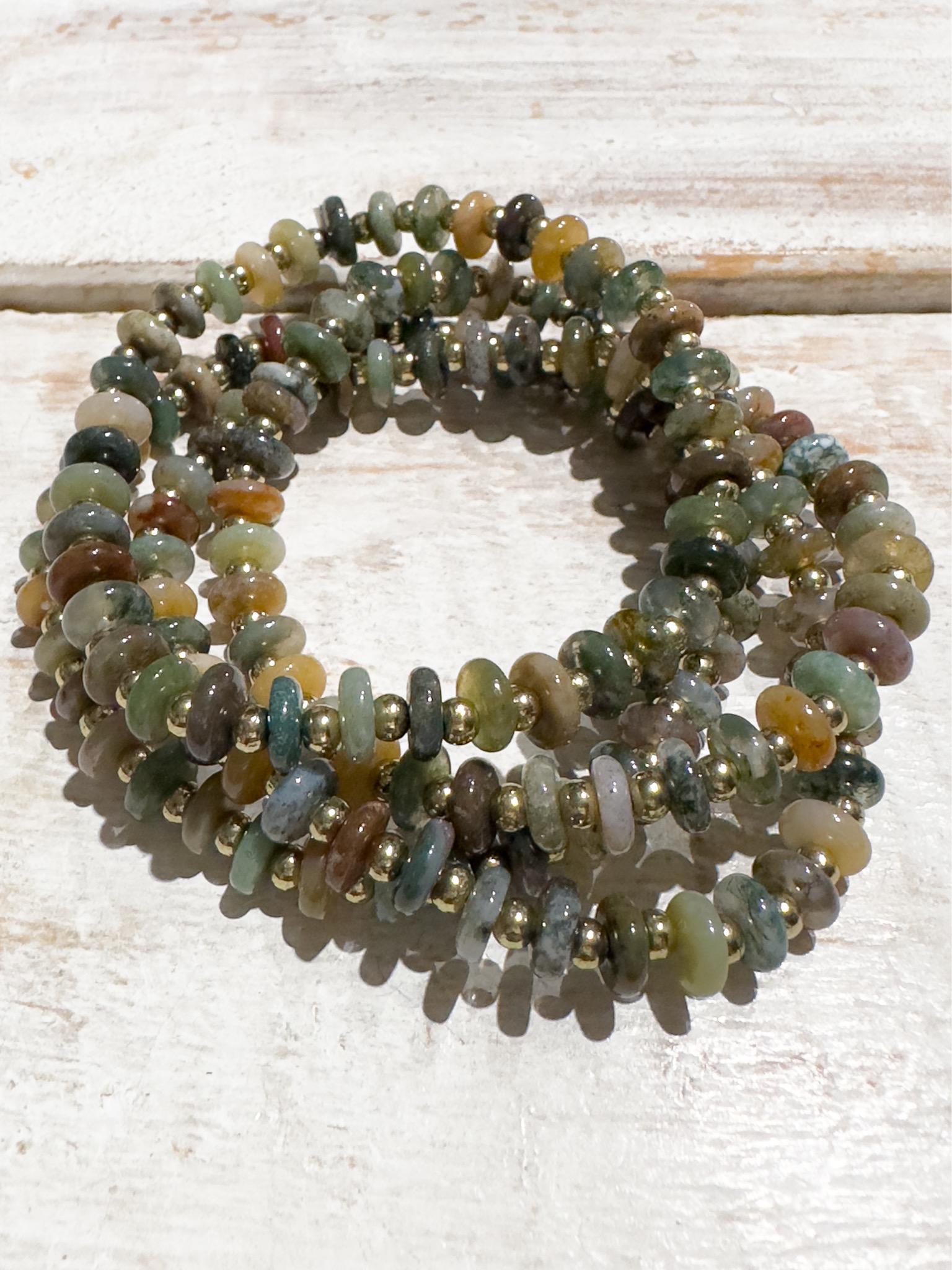 Pulsera piedra plana otoño