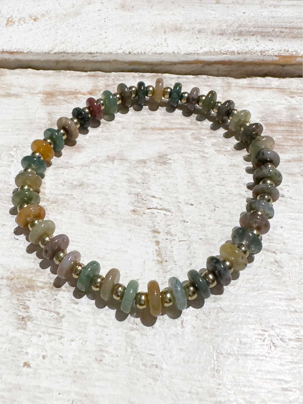 Pulsera piedra plana otoño
