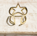 Anillo latón estrella dorado