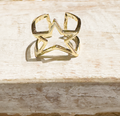 Anillo latón estrella dorado