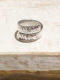 Anillo cruzado  latón plateado