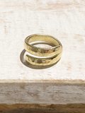 Anillo cruzado latón dorado