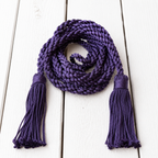 Collar cinturón pompones morado