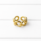 Anillo eslabones oro mate