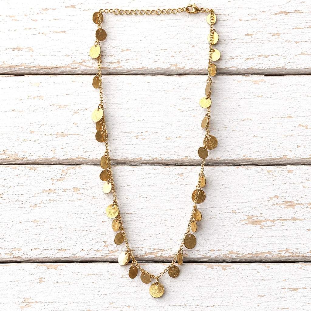 Gargantilla chapitas hippie chic plateada