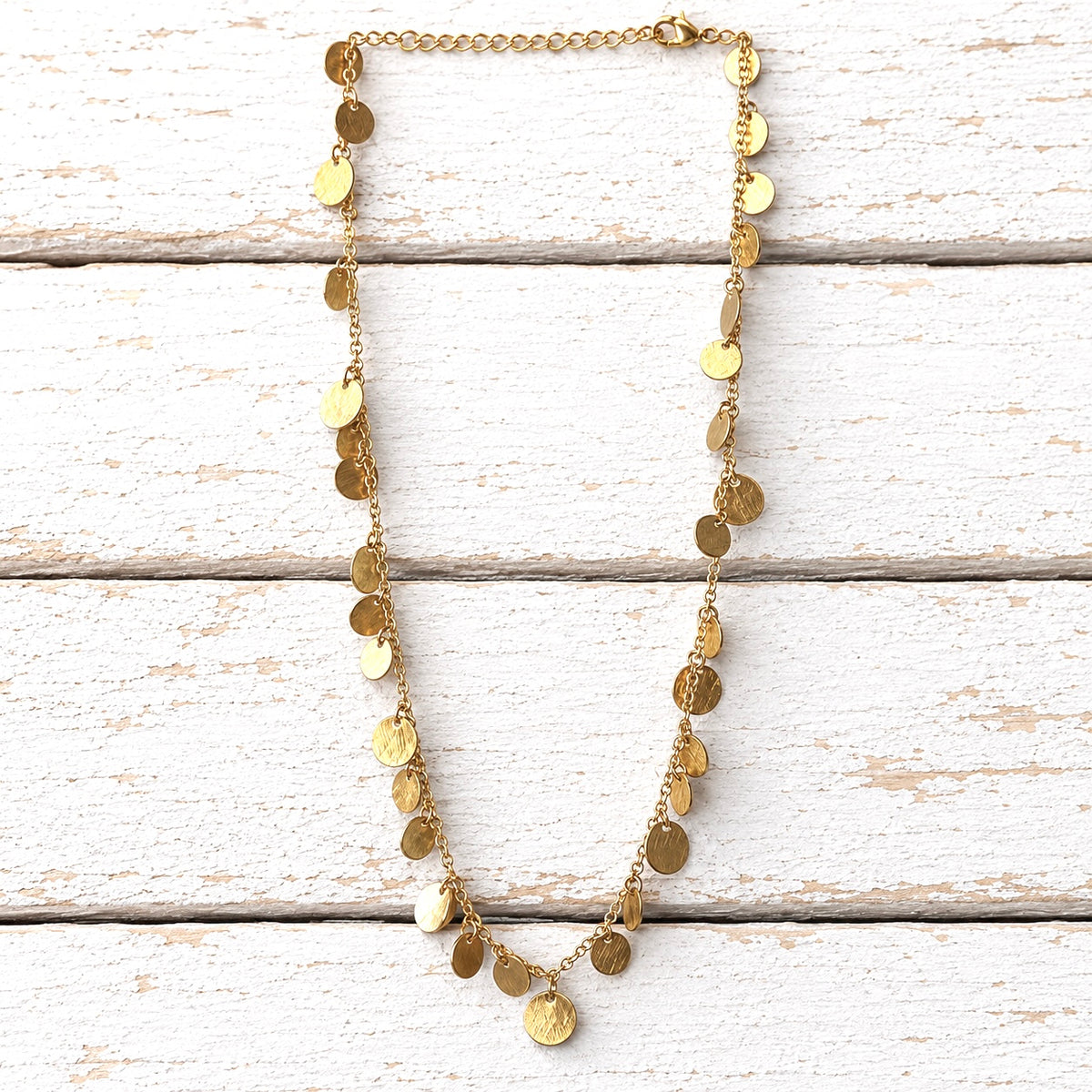 Gargantilla chapitas hippie chic plateada