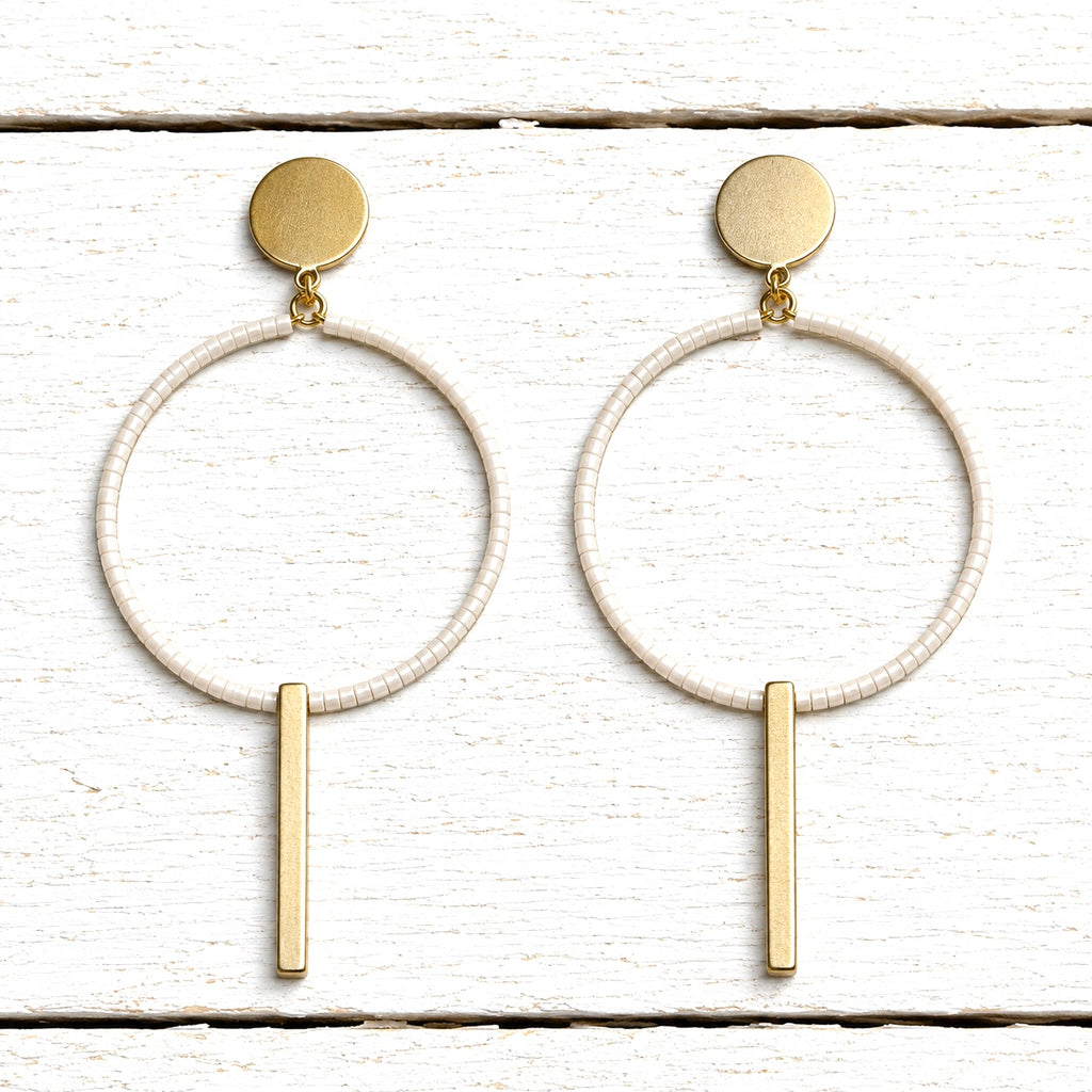 Pendientes aro barra natural
