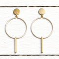 Pendientes aro barra natural