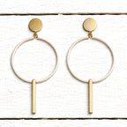 Pendientes aro barra natural