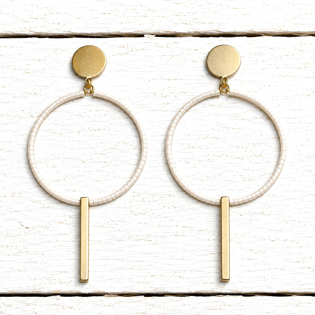Pendientes aro barra natural