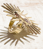 Anillo acero dorado sol XL
