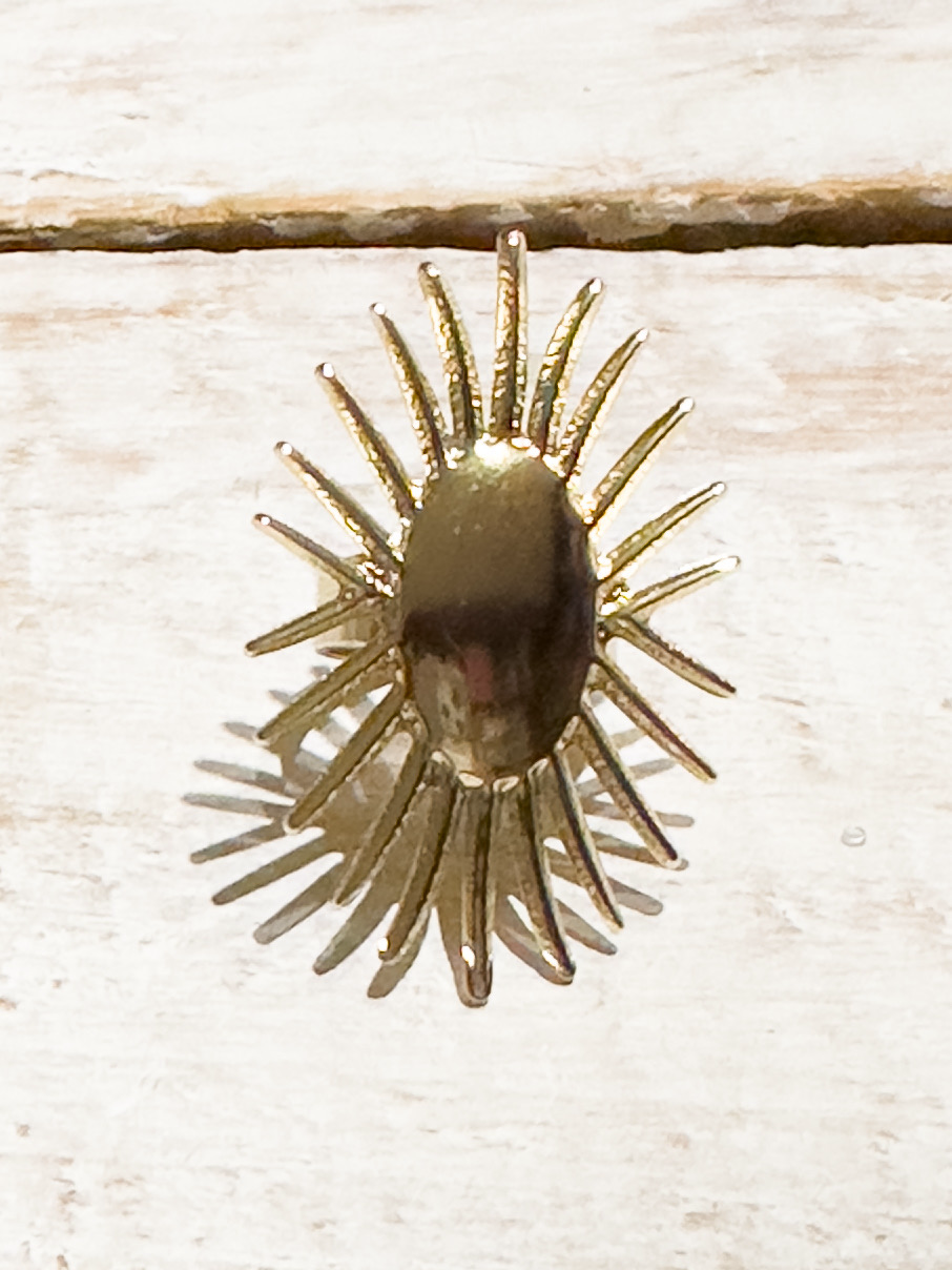 Anillo acero dorado sol XL