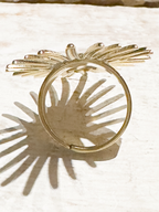 Anillo acero dorado sol XL