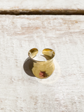 Anillo acero dorado cóncavo