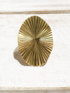 Anillo acero dorado rayos XL