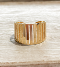 Anillo acero dorado barrotes