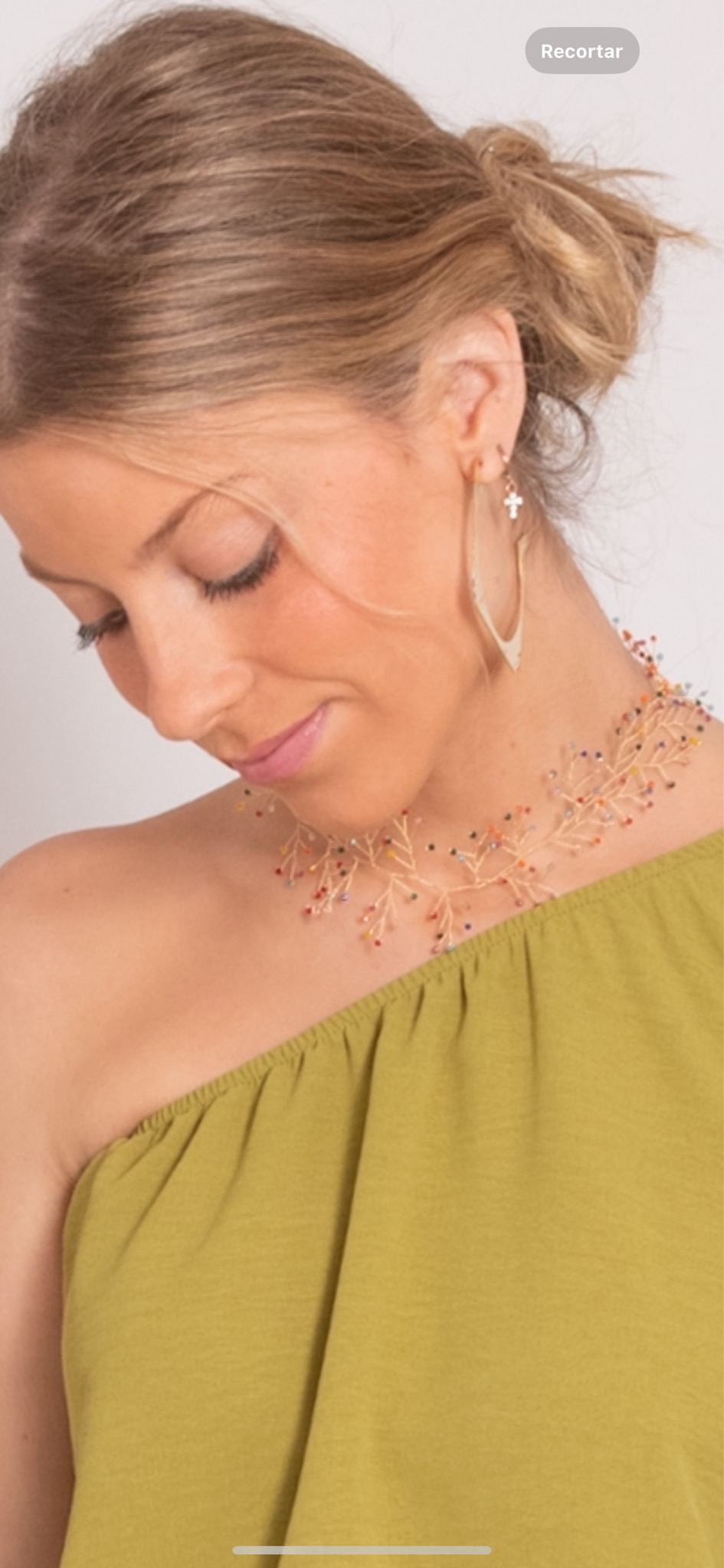 Gargantilla Choker acero dorado alambre colorines mini