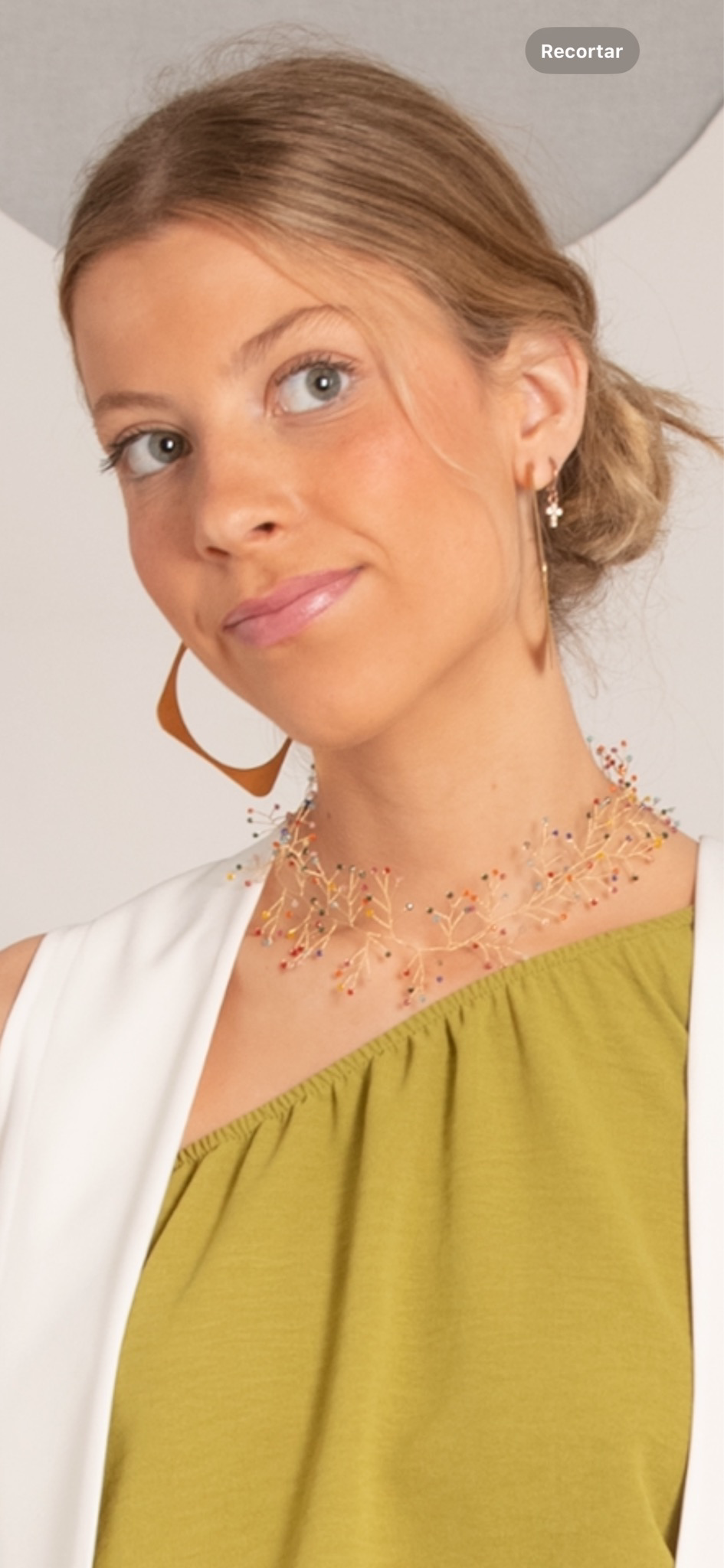 Gargantilla Choker acero dorado alambre colorines mini