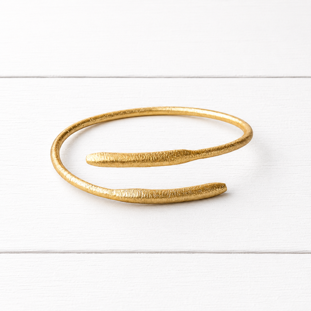 Pulsera doble dorada mate
