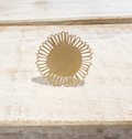 Anillo flor acero dorado mate