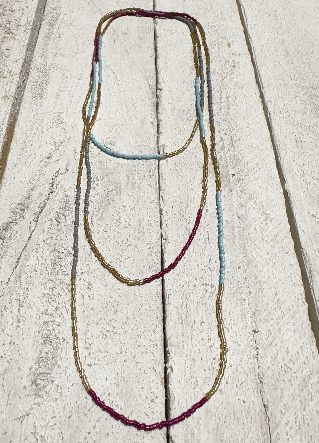 Collar miyuki mini rayas extra largo