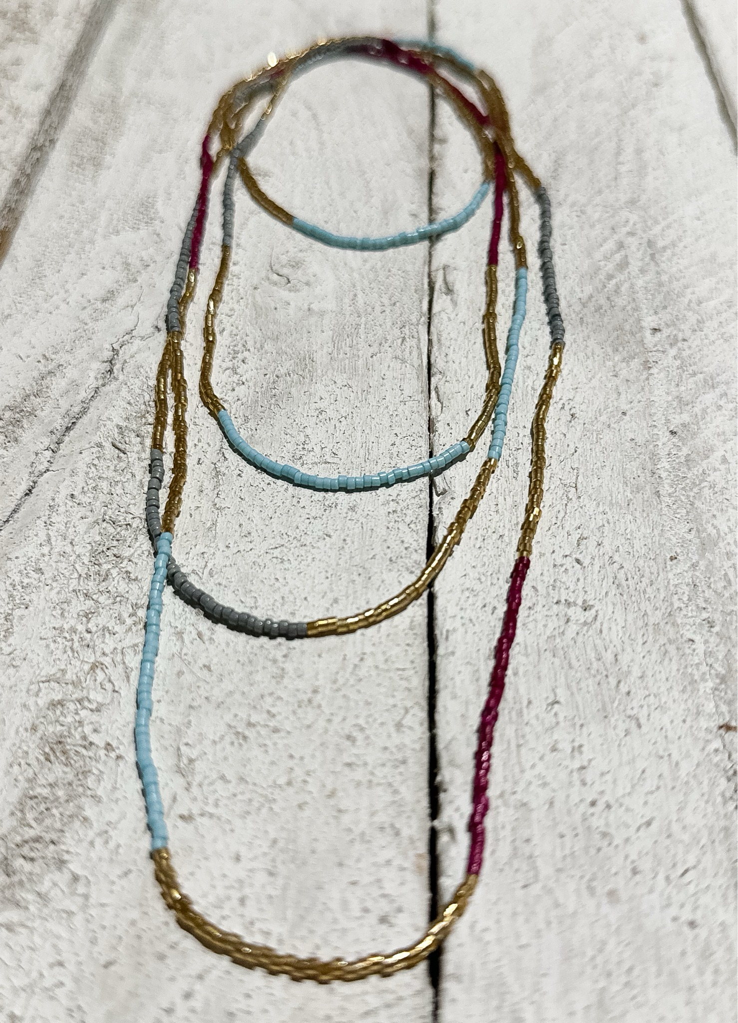 Collar miyuki mini rayas extra largo