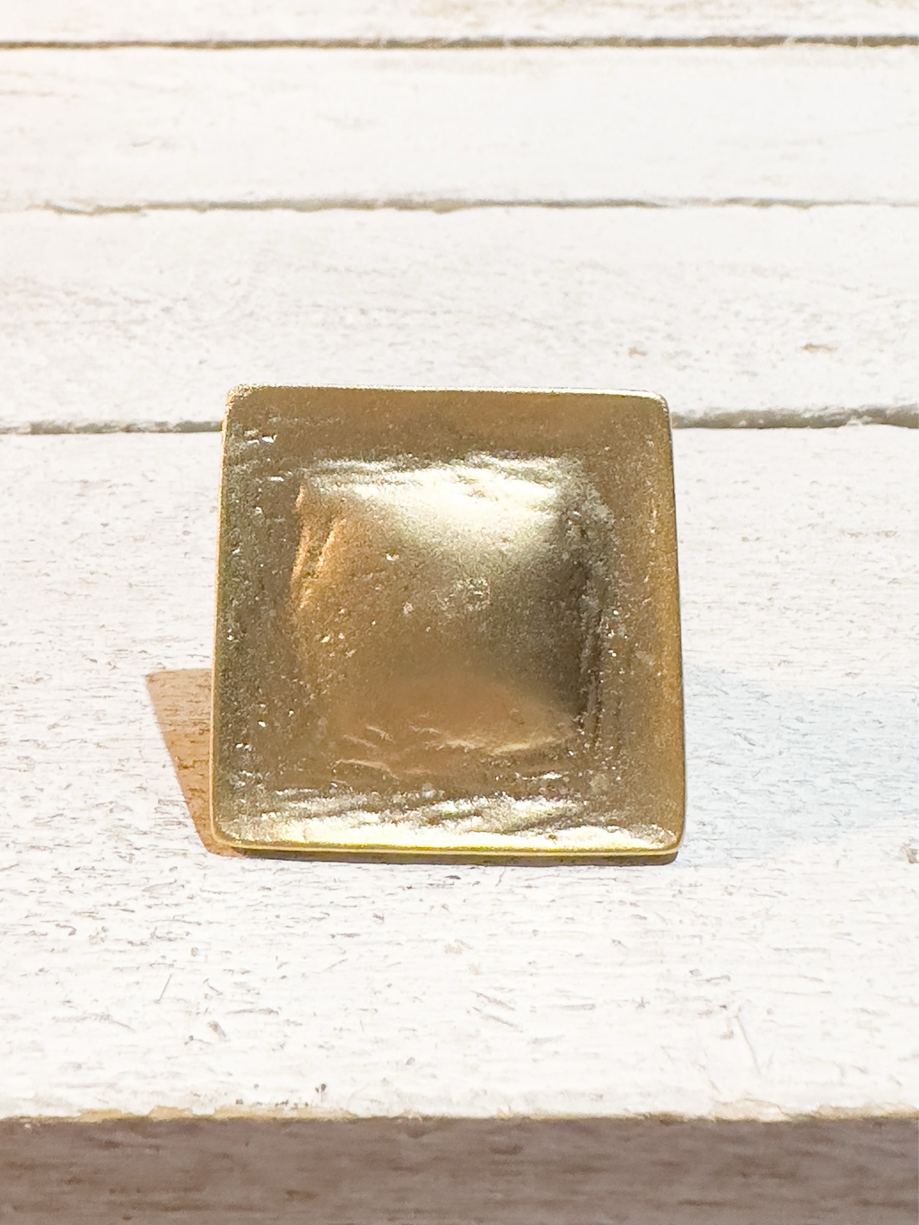 Anillo zamak dorado mate baño cuadrado XL