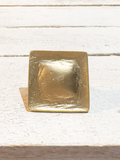 Anillo zamak dorado mate baño cuadrado XL