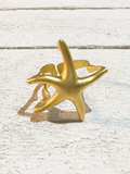 Anillo dorado mate zamak estrella