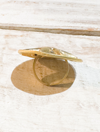 Anillo zamak dorado baño Sol círculo