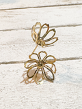 Anillo acero dorado doble flor
